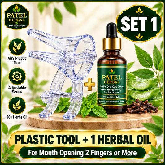 Patel Herbal Mouth Opener Kit – Jaw Exercise Tool + Herbal Oral Care Oil