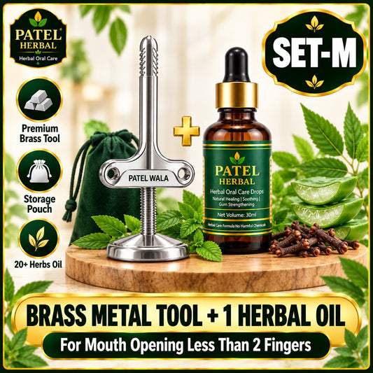 Patel Herbal Mouth Opener Kit – Jaw Exercise Tool + Herbal Oral Care Oil