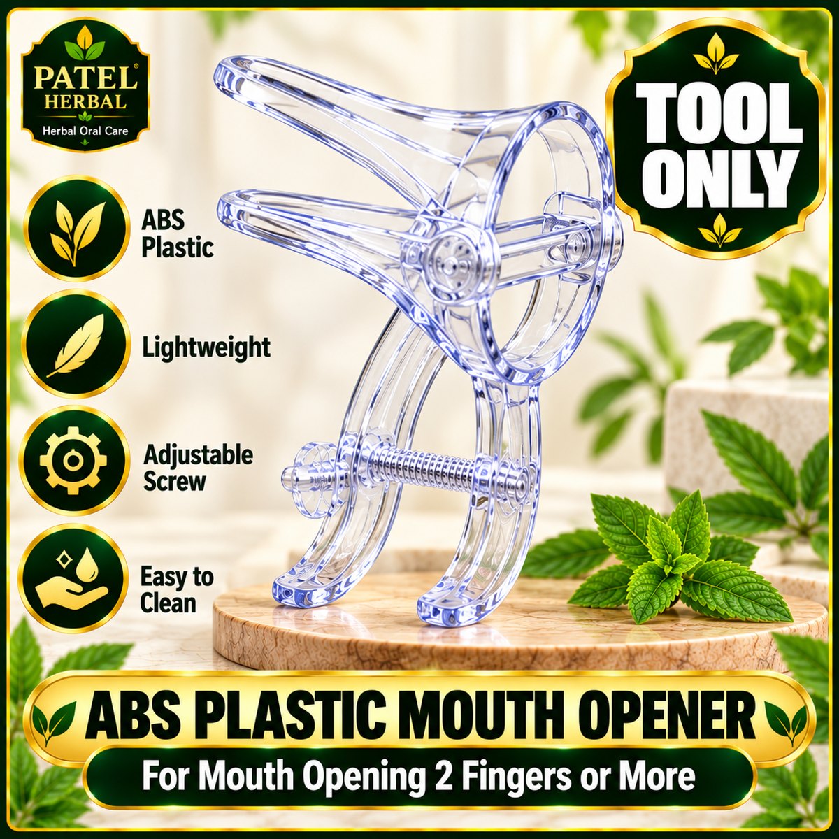 Patel Herbal Mouth Opener Kit – Jaw Exercise Tool + Herbal Oral Care Oil