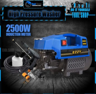 Ezzy High Pressure Washer 2500W - Induction Copper Motor - 150 Bar - Water From Bucket & Tap Both Function