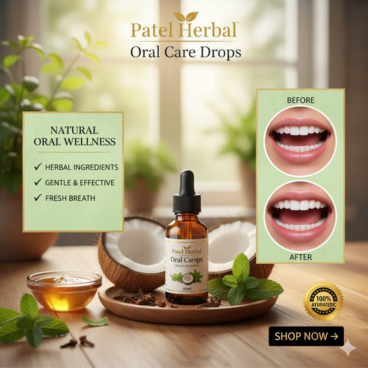 Patel Herbal Healing Drops – Fast Relief for Mouth Sores, White Patches, Gutka/Supari Damage, Gum Swelling & Dry Mouth