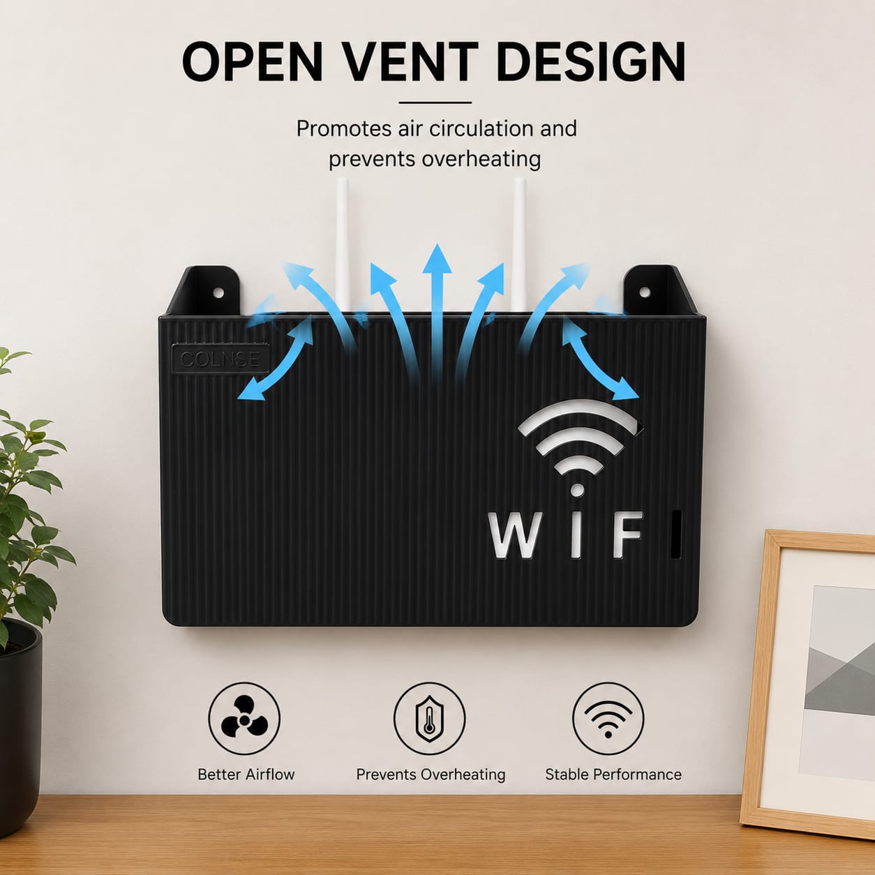 WiFi Router Holder Wall Mount | Single & Pack of 2 | White & Black Colors