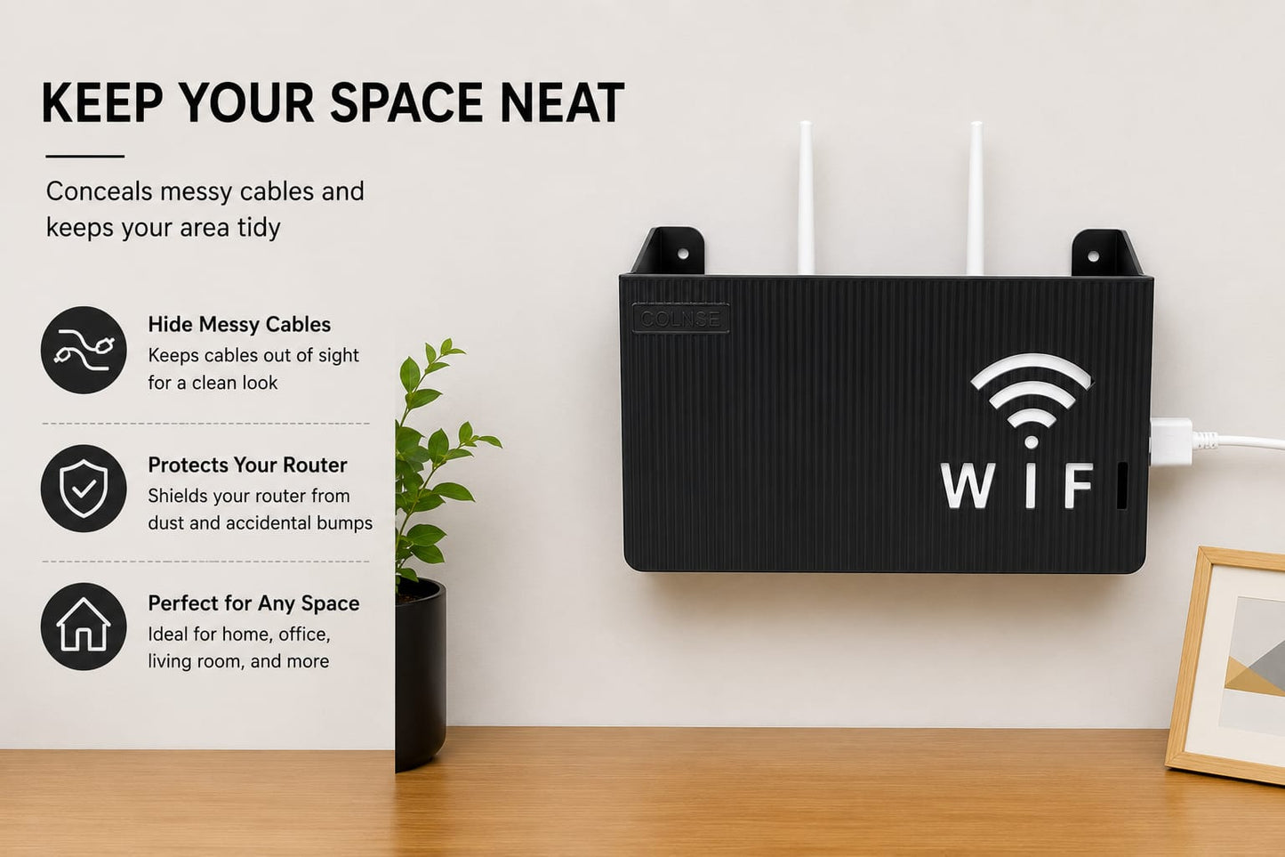 WiFi Router Holder Wall Mount | Single & Pack of 2 | White & Black Colors