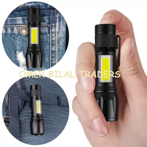 Portable Mini Led Flashlight Zoom Torch Built In Battery USB Rechargeable Lamp Adjustable Retractable Penlight For Outdoor