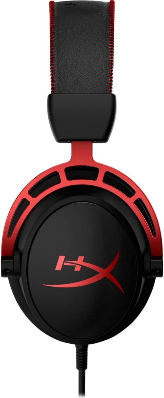 HyperX Cloud Alpha Gaming Headset - Dual Chamber Drivers, Detachable Mic, Aluminum Frame, Legendary Comfort, Compatible with PC, PS4, PS5, Xbox, Switch & Mobile – Red (No Box, American Used)