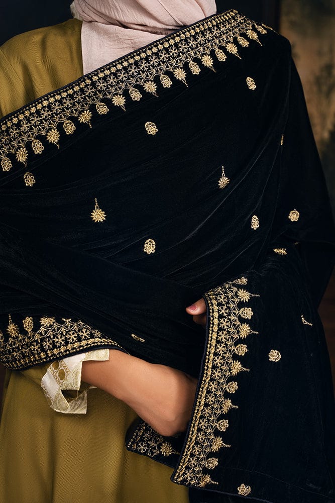 Luxury Velvet Embroidered Sequence Multiple Designs Winter Shawls For Women