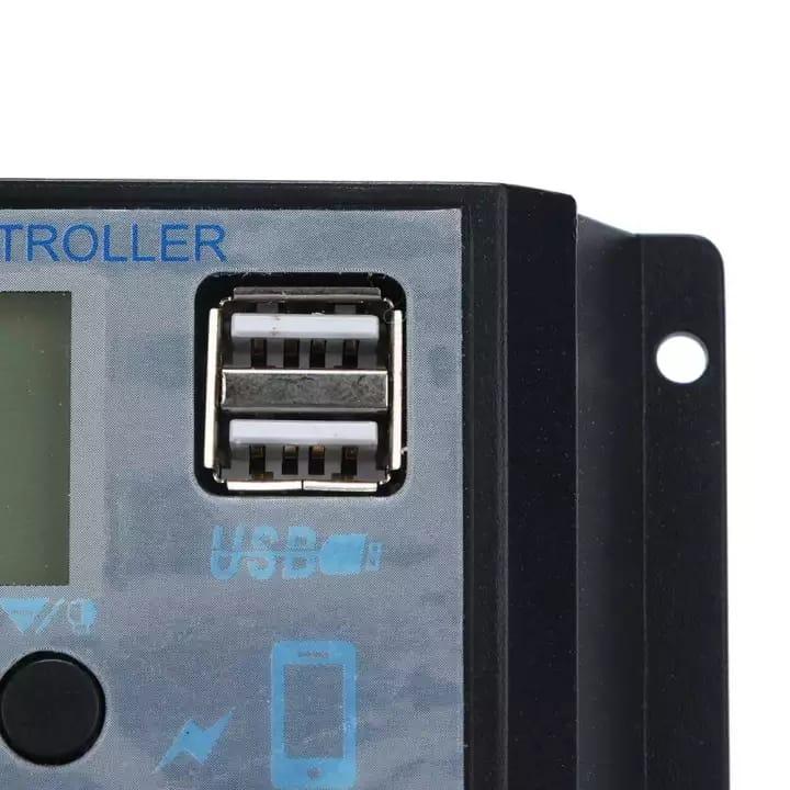 Solar Charger Controller, 40/50/60/100A PWM Solar Panel Battery Intelligent Regulator Charge Controller 12V/24V with Dual USB Port and LCD Display All Amp Controller Available 10A 20A 30A 40A 50A 60A 70A 80A 90A 100A SoLar Panels Controller