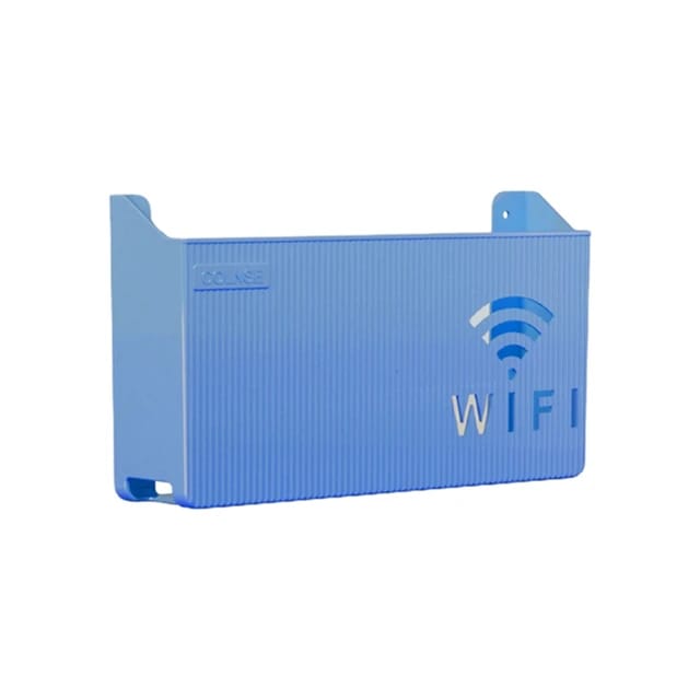 (BLUE) Wall-mounted router box Office Media Decor Console Wifi box Wireless storage boxes Rack Bracket Hangings Wall Shelf TV Box Router Shelf  WiFi Stand Cord-less Phone Stand Wall Mount Wall Shelf Floating Media Shelf TV DVD Android Box Holder Stand