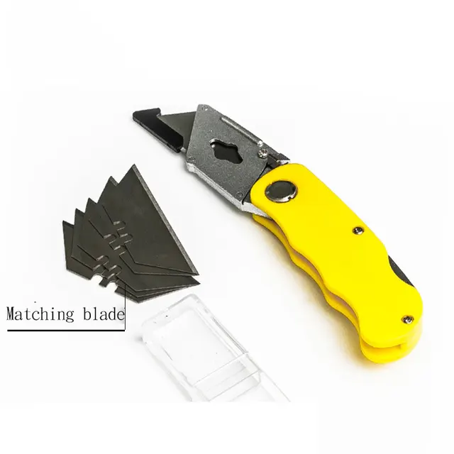 [ Free Blades ] Multi purpose Foldable  Cutter Foldable Hand Cutter Retractable  Cutter