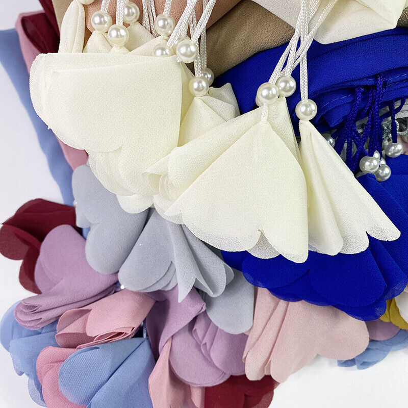 Premium Quality Chiffon Stoler with Tassels - Elegant Hijab Scarf