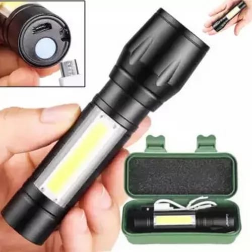 Portable Mini Led Flashlight Zoom Torch Built In Battery USB Rechargeable Lamp Adjustable Retractable Penlight For Outdoor