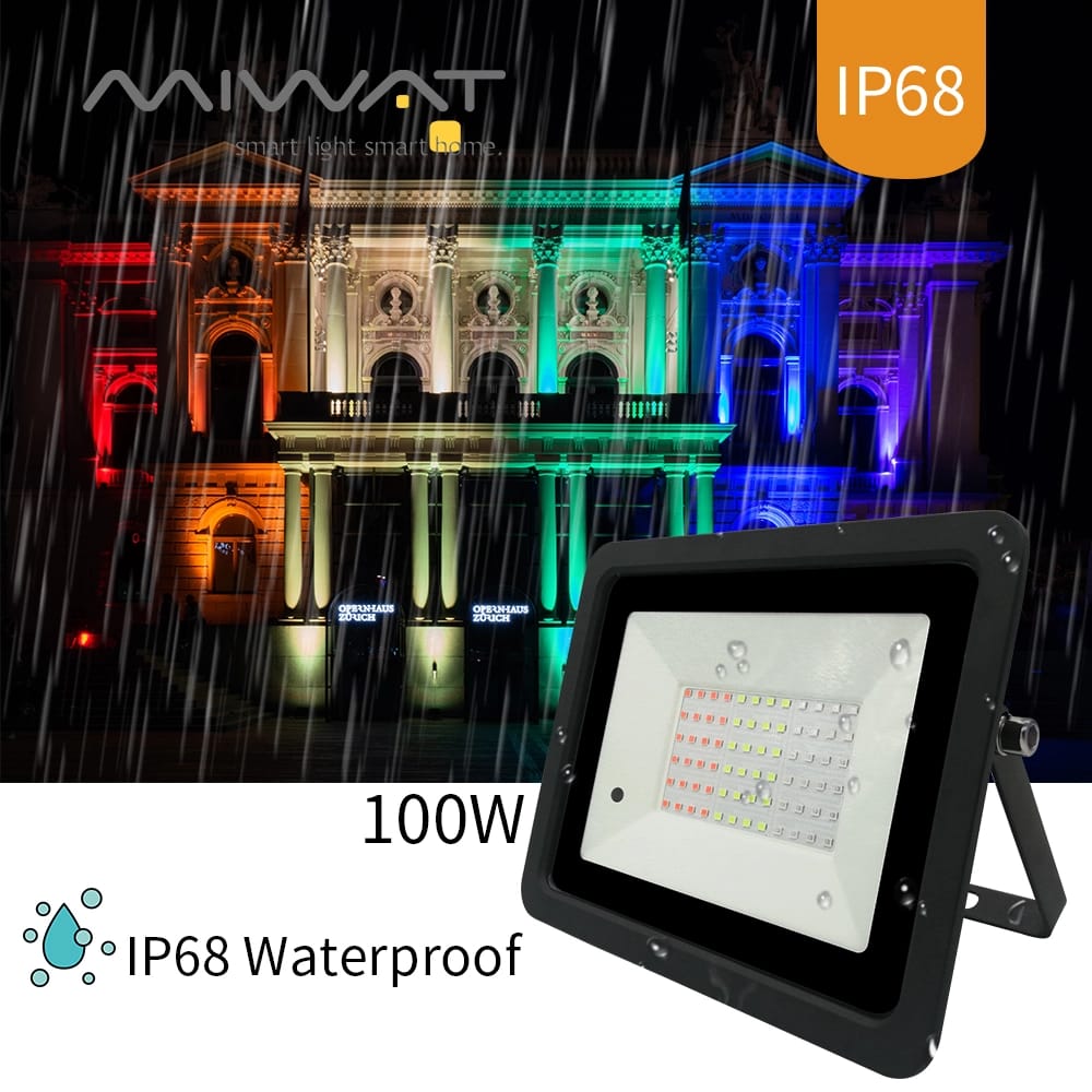 110V/220V RGB Led Floodlight 20W 30W 50W 100W Outdoor Wall Washer Lamp Reflector IP68 Waterproof Garden Lighting RGB Flood Light