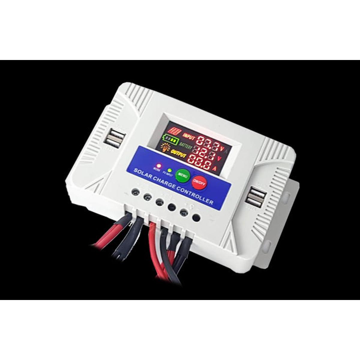 PWM Solar Controller 30A / 50A with Multiple USB sockets and Capacity of 12V 24V and LCD Display  with digital screen high quality & Automatic system professional charge controllar