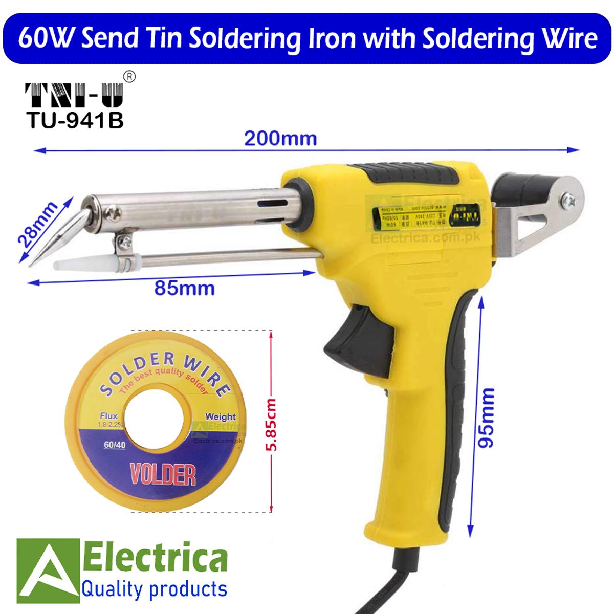 TNI-U TU‑941B AC 220V 60W External Heating Send Tin Gun with Removable Shelf soldering iron for Industrial Equipment Welding Tool by ( SHOP IT PK )