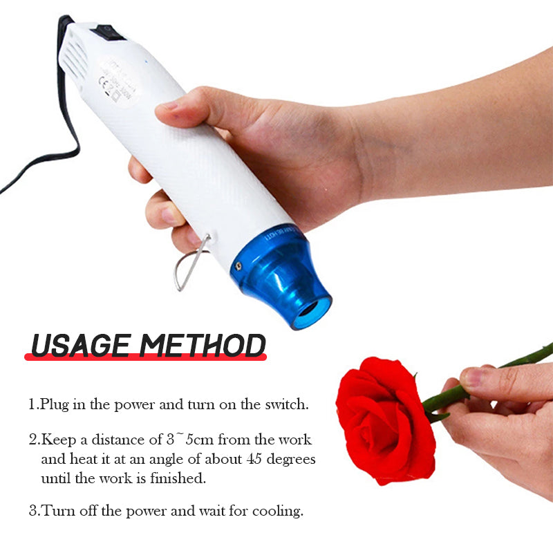 Portable 300W Hot Air Heat Gun - DIY Mini Electric Power Tool Sealer, Heavy Duty 220V Hot Air Blower for Crafts, Embossing, Resin Art, and Drying Paint