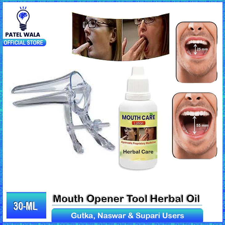 Mouth Opener Tool with Herbal Care Oil Combo (Jaw Exercise Kit)