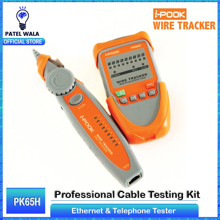 iPOOK PK65H Multi-Purpose Wire Tracker & Cable Tester - Tone Tracer, Network CAT 5E/6 & Telephone Line Detector, Adjustable Sensitivity for Underground Cable Locating & Network Troubleshooting