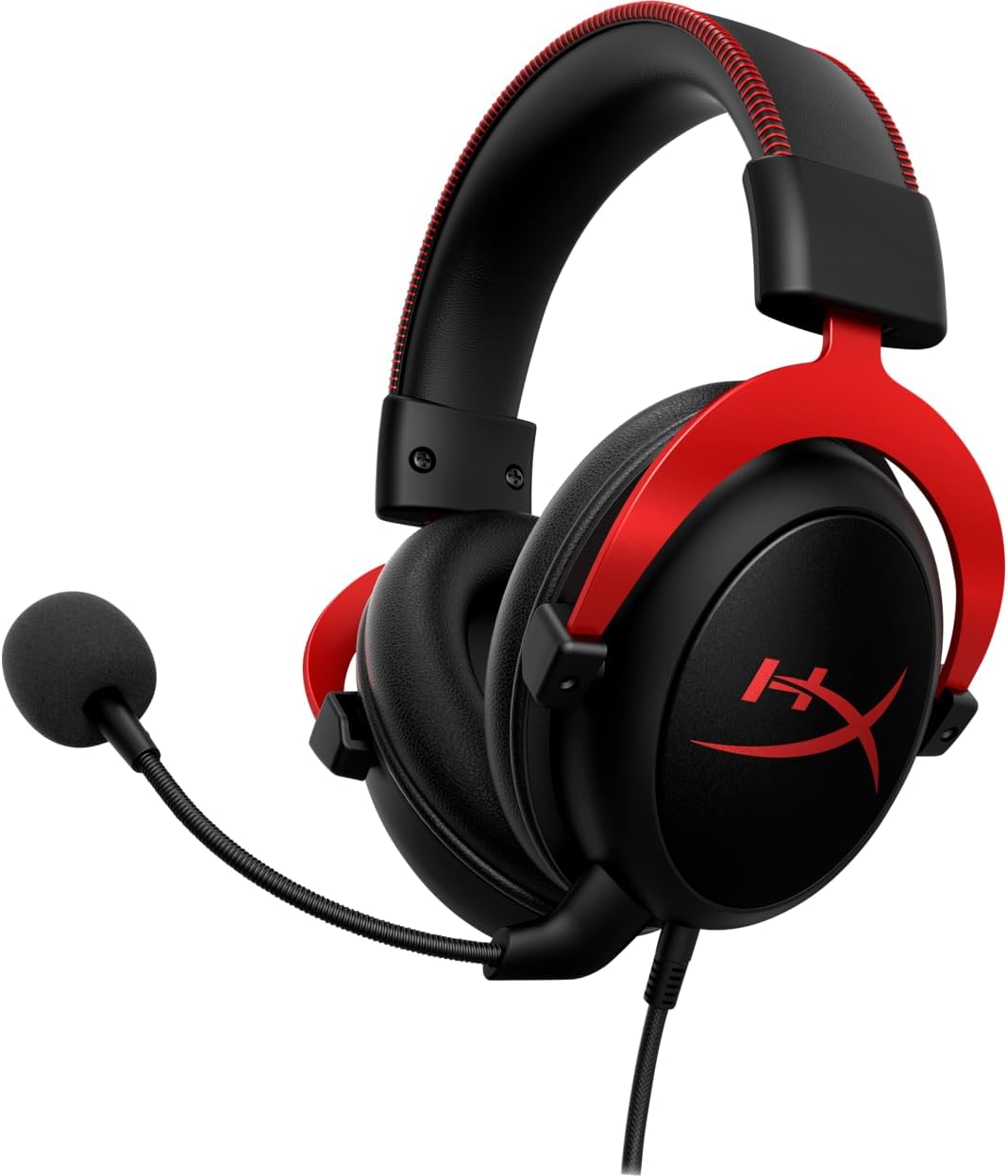 HyperX Cloud 2 II - Gaming Headset, 7.1 Surround Sound, Memory Foam Ear Pads, Durable Aluminum Frame, Detachable Microphone, Works with PC, PS5, PS4, Xbox Series X|S, Xbox One – Red