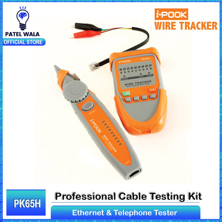 iPOOK PK65H Multi-Purpose Wire Tracker & Cable Tester - Tone Tracer, Network CAT 5E/6 & Telephone Line Detector, Adjustable Sensitivity for Underground Cable Locating & Network Troubleshooting