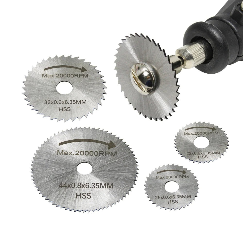 6 pcs Stainless Steel HSS Mini Circular Saw Blade Woodworking Metal Cutting Discs Drill For Rotary Tools Drill Machine Bit Set