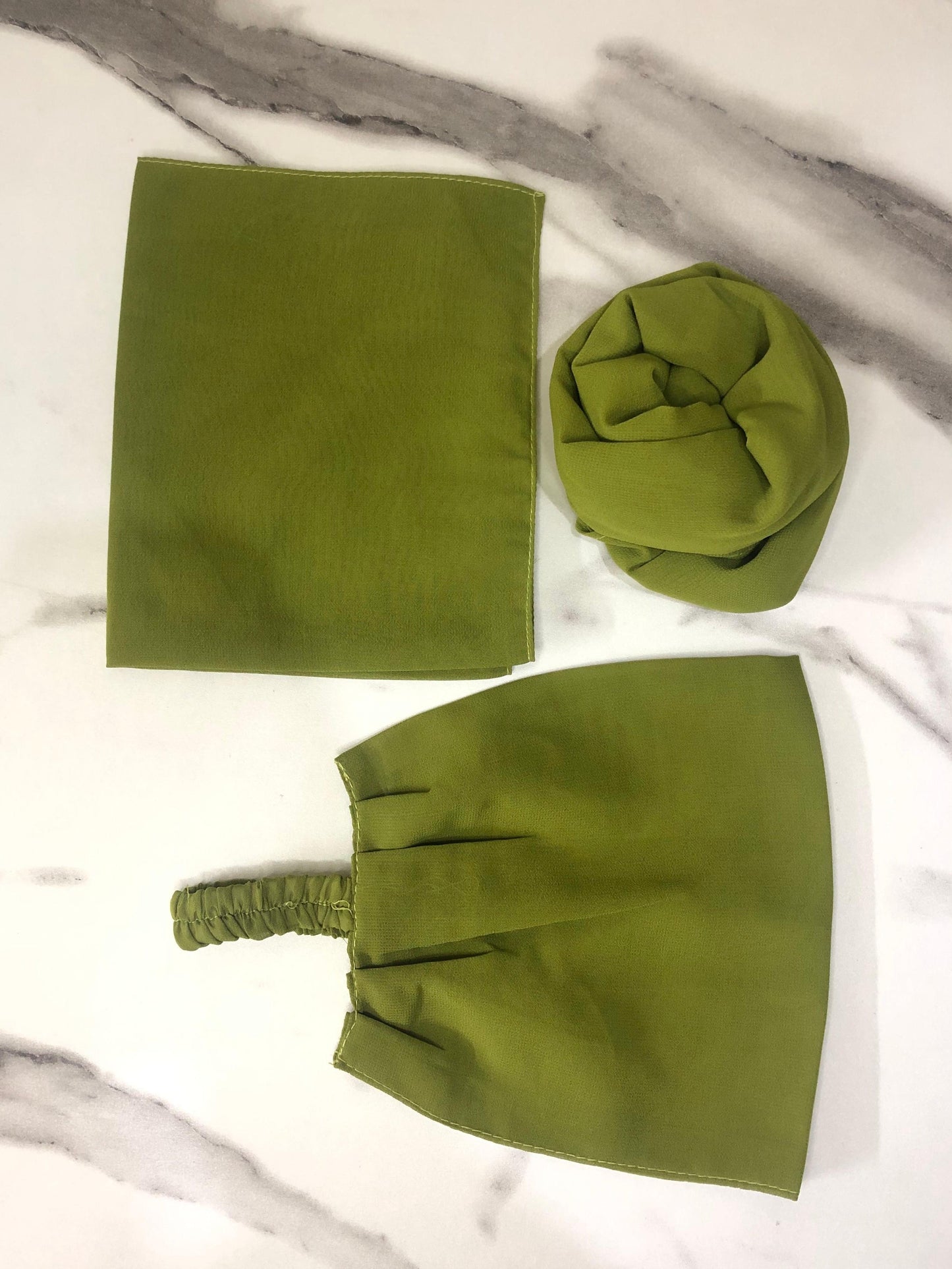 3 in 1 Chiffon Hijab Scarf Niqab Cap Set For Ladies & Women Fine Quality Trendy Traditional Islamic Daily Use