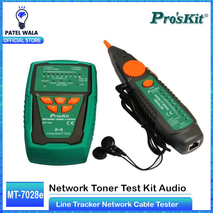 Pro'sKit MT-7028 Network Toner Test Kit Audio Network Check Tester Line Tracker Network, Datacom, Audio/Video, TV Cable Network Coaxial Cables Toner Generator Probe Kit PATEL WALA