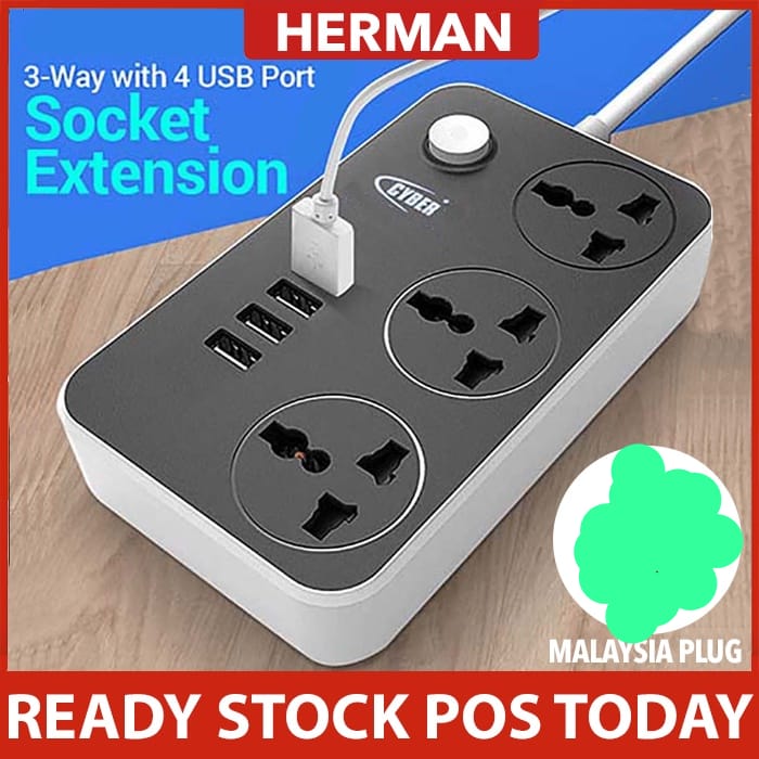 4 USB Port 3 Universal Power Strip Extension Plug Power Socket Electric Sockets Elektrik Soket Extension Cords