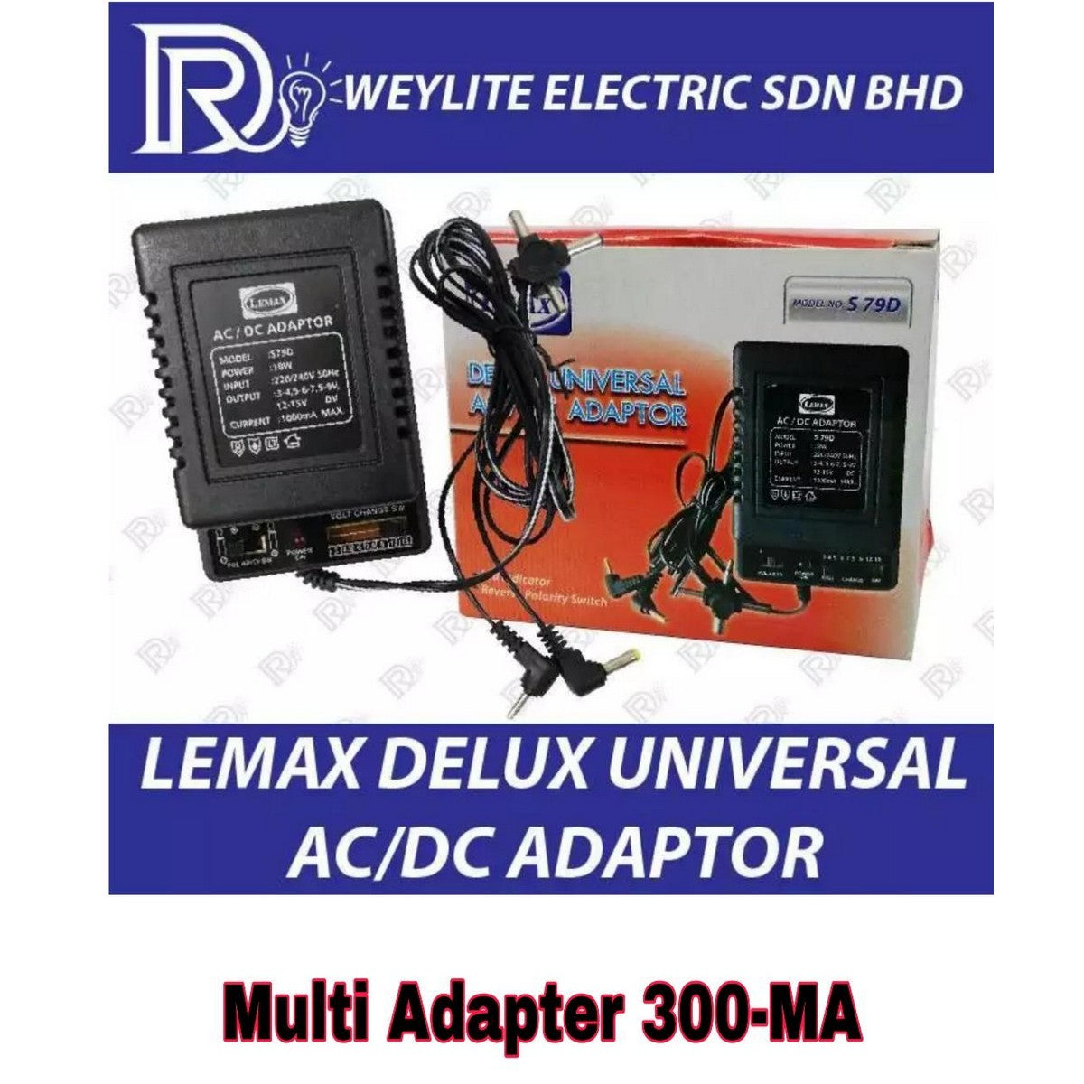 UNIVERSAL AC/DC ADAPTOR Multi Volt Adapter.