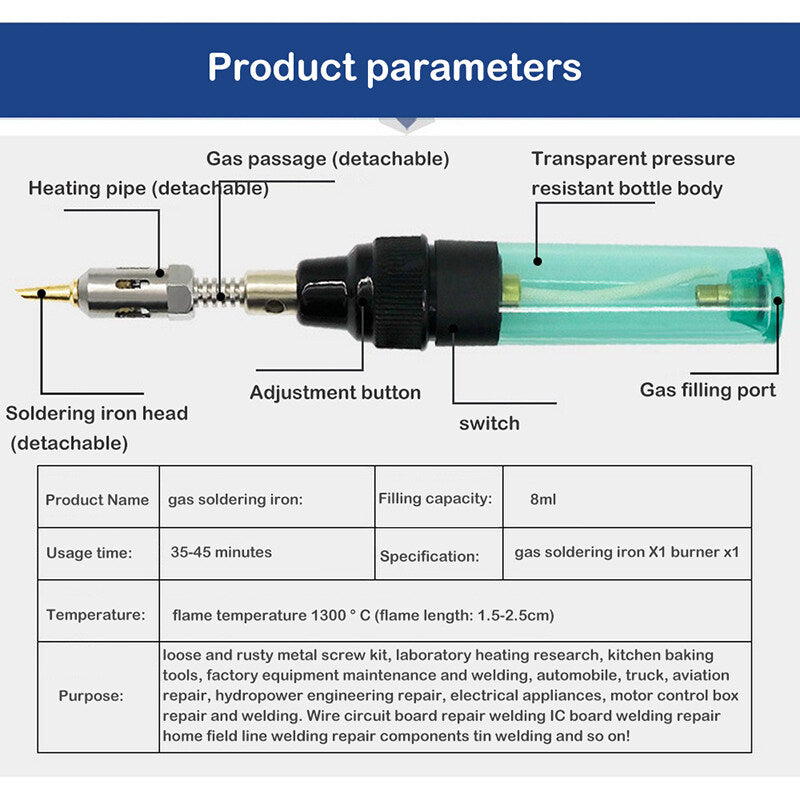 [Ready stock] 1300 Celsius Gas Soldering Iron Welding Irons Welding Pen Blow Torch Gas Cordless Tip Tool set