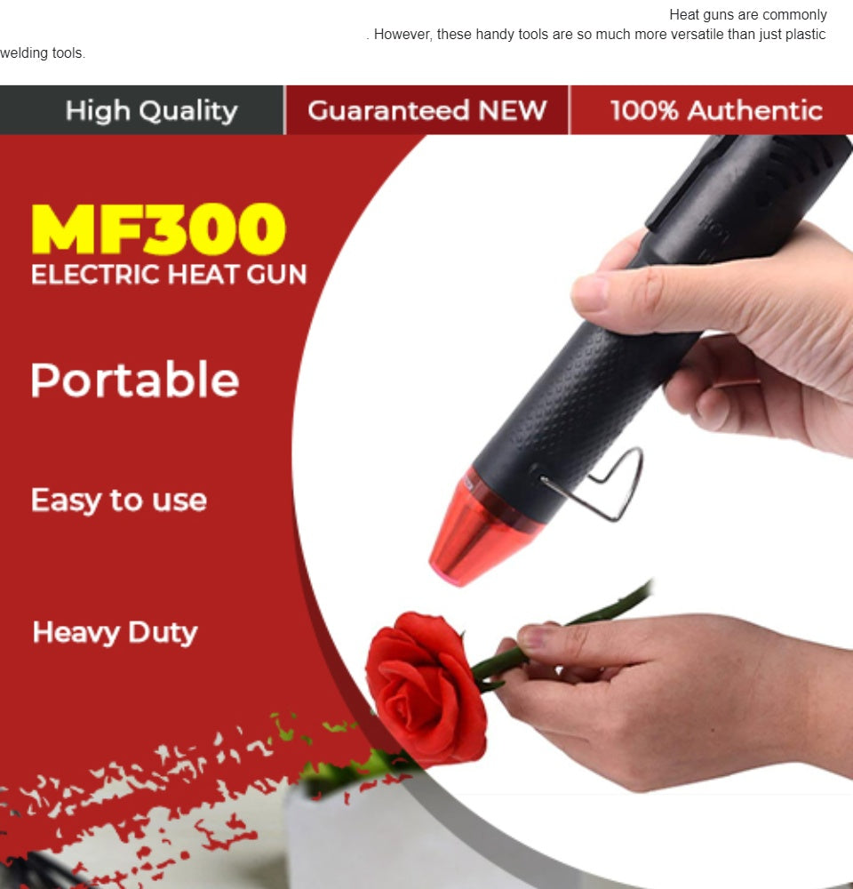 Portable 300W Hot Air Heat Gun - DIY Mini Electric Power Tool Sealer, Heavy Duty 220V Hot Air Blower for Crafts, Embossing, Resin Art, and Drying Paint