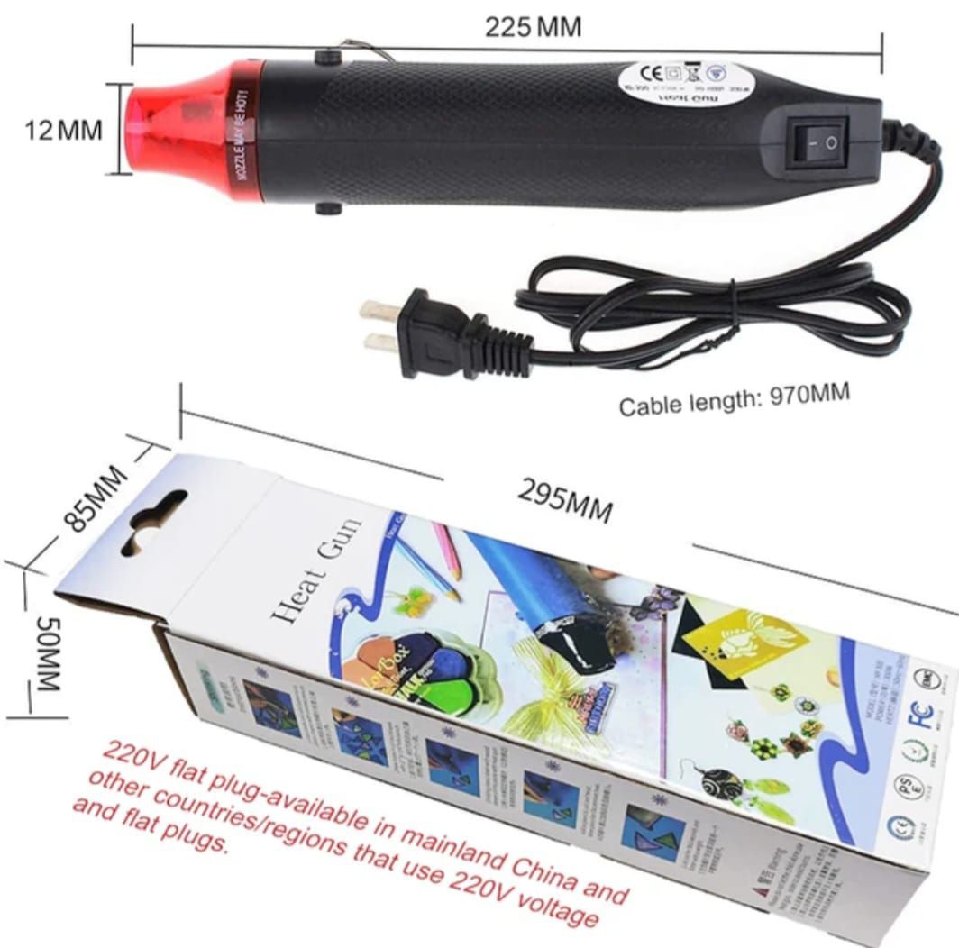 220V 300W New Hot Air Heat Gun - Handheld Mini Electric Heat Tool Sealer, Multi-Function