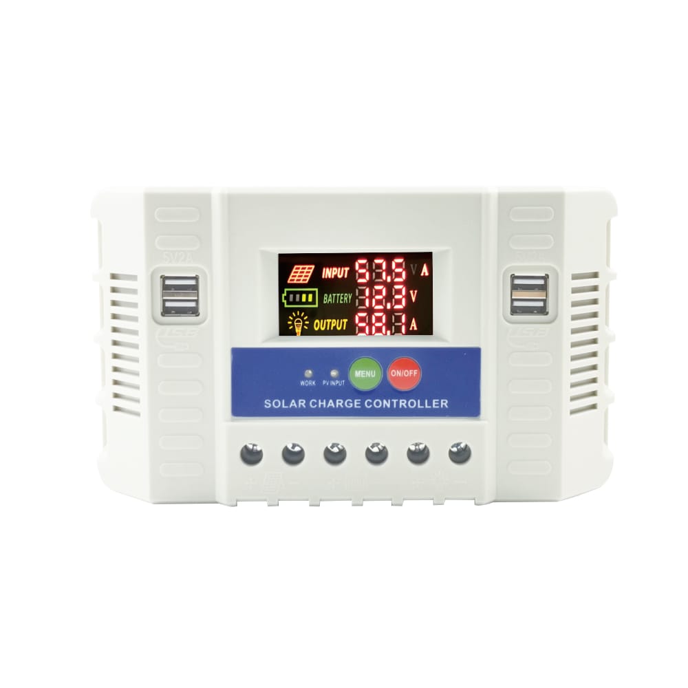 PWM Solar Controller 30A / 50A with Multiple USB sockets and Capacity of 12V 24V and LCD Display  with digital screen high quality & Automatic system professional charge controllar