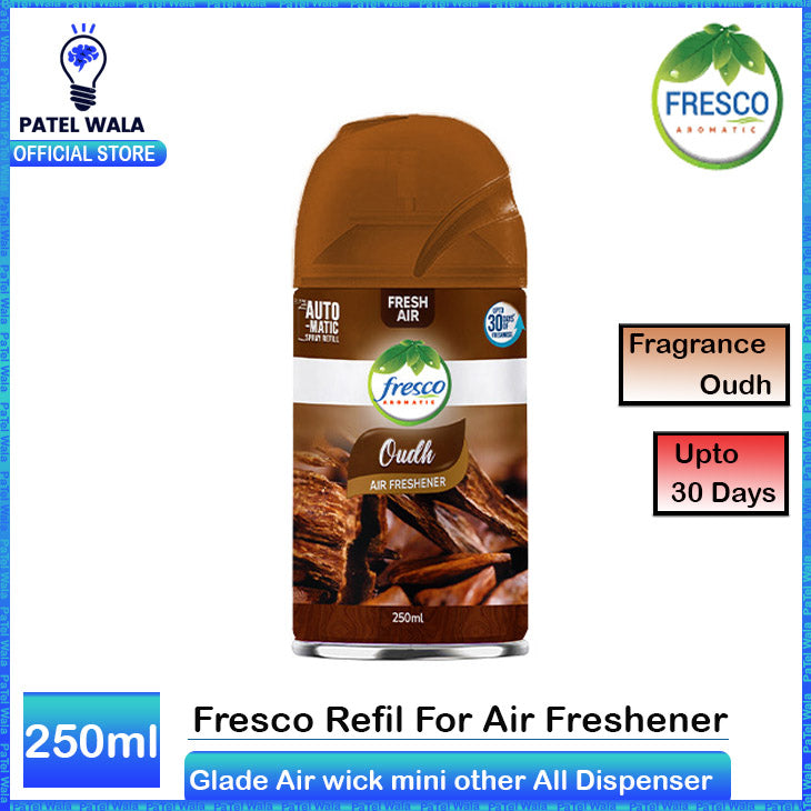 Fresco Airwick Automatic Air Freshener Spray | Fresh Oudh Refill | 250ML Universal Refill for Other Dispensers ~ Patel-wala