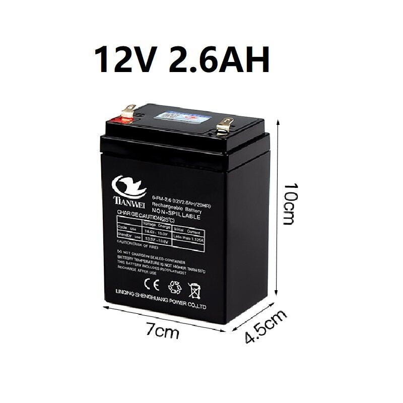 12V Rechargeable Sealed Lead Acid Battery 1.3AH / 2.3AH / 2.6AH / 5AH / 7AH / 12AH for Electric Scooters, Alarms, Auto Gates, CCTV & More