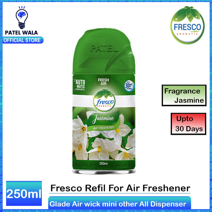 Fresco Airwick Automatic Air Freshener Spray | Fresh Jasmine Refill | 250ML Universal Refill for Other Dispensers ~ Patel-wala