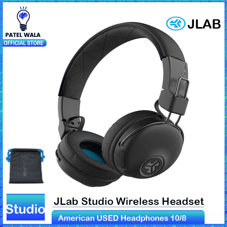 JLab Studio Wireless On-Ear Headphones, Black, 30+ Hour Bluetooth 5 Playtime, EQ3 Sound, Ultra-Plush Faux Leather & Cloud Foam Cushions, Track and Volume Controls For Gamming PUBG ~ PATEL WALA