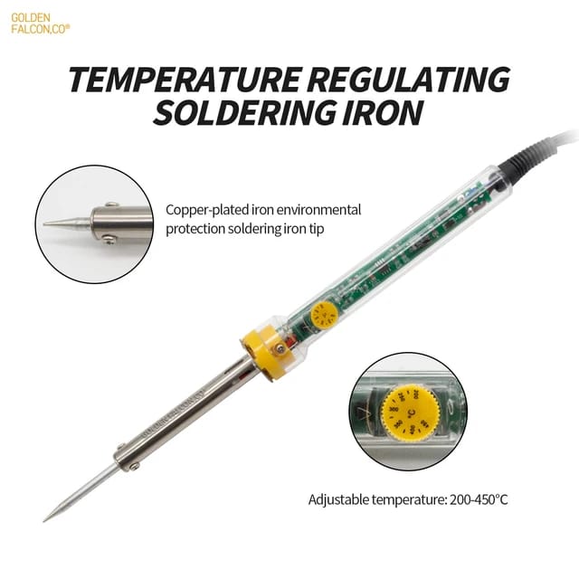 60W Soldring Iron High Quality With Regulator Option Transparent Body With temprature Controller  200 - 450  Best Quality