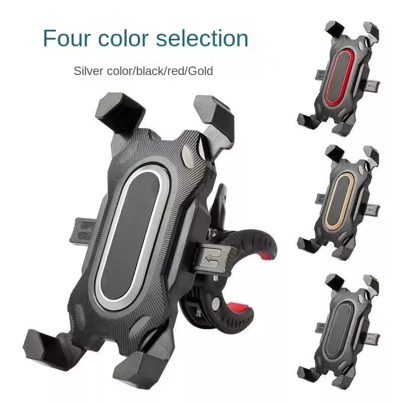 🔥 PROMO: 360° Rotatable Adjustable One-Touch Phone Holder for Bicycle & Motorcycle Handlebar - Universal Non-Slip Clamp with Safety Lock