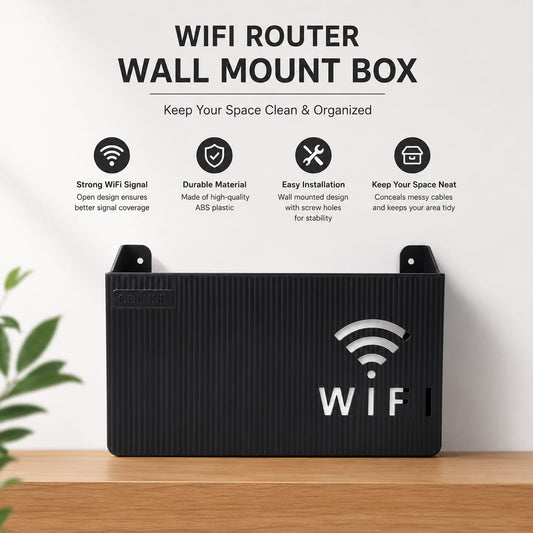 WiFi Router Holder Wall Mount | Single & Pack of 2 | White & Black Colors
