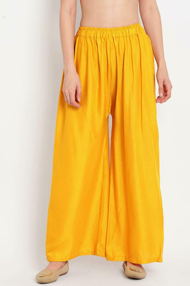 100% Pure & Soft Viscos Rayon Palazzo Trousers for Women Bottom Adult Pajama Pant Viscose Palazzo Pants Regular Fit Flared Palazoo Pants Daily Use Stylish Plain Plazoo Trendz Cotton Viscose Loose Fit Flared Wide Leg Palazzo Plazo - (Free Size)