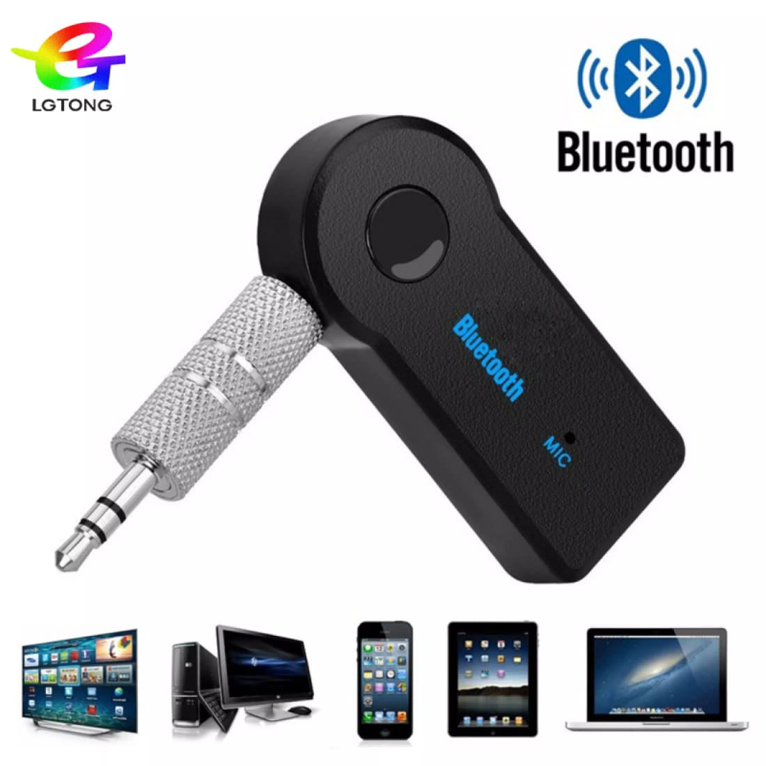 Wireless Bluetooth AUX Audio Receiver Adapter - 3.5mm Jack, Handsfree Car Kit, USB Mini Stereo Music Transmitter, Portable Bluetooth Adapter for Home & Car