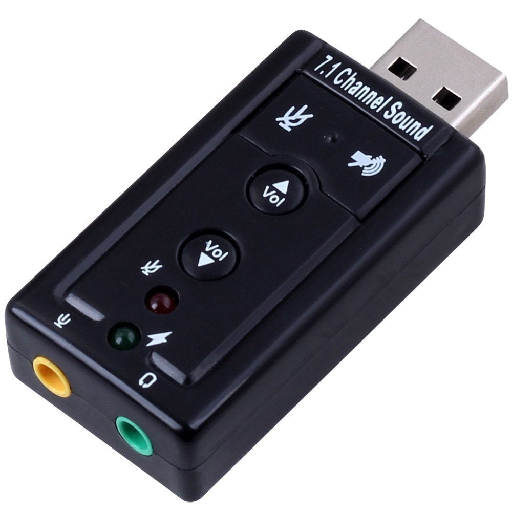 External USB 2.0 Virtual 7.1 Channel Audio Splitter Sound Card Adapter for PC/Laptop