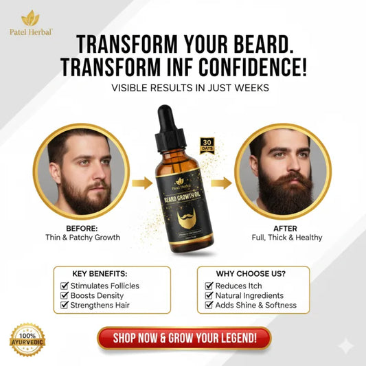 Patel Herbal Beard Growth Oil – 100% Naturals