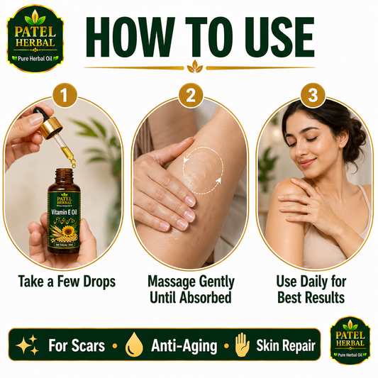 Vitamin E Oil – 100% Pure Herbal Oil for Scars, Anti-Aging & Skin Repair | 30ml