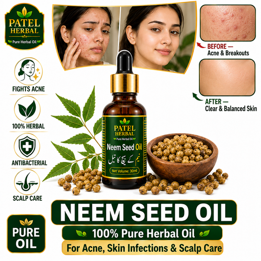 Neem Seed Oil – 100% Pure Herbal Oil for Acne, Skin Infections & Scalp Care | 30ml