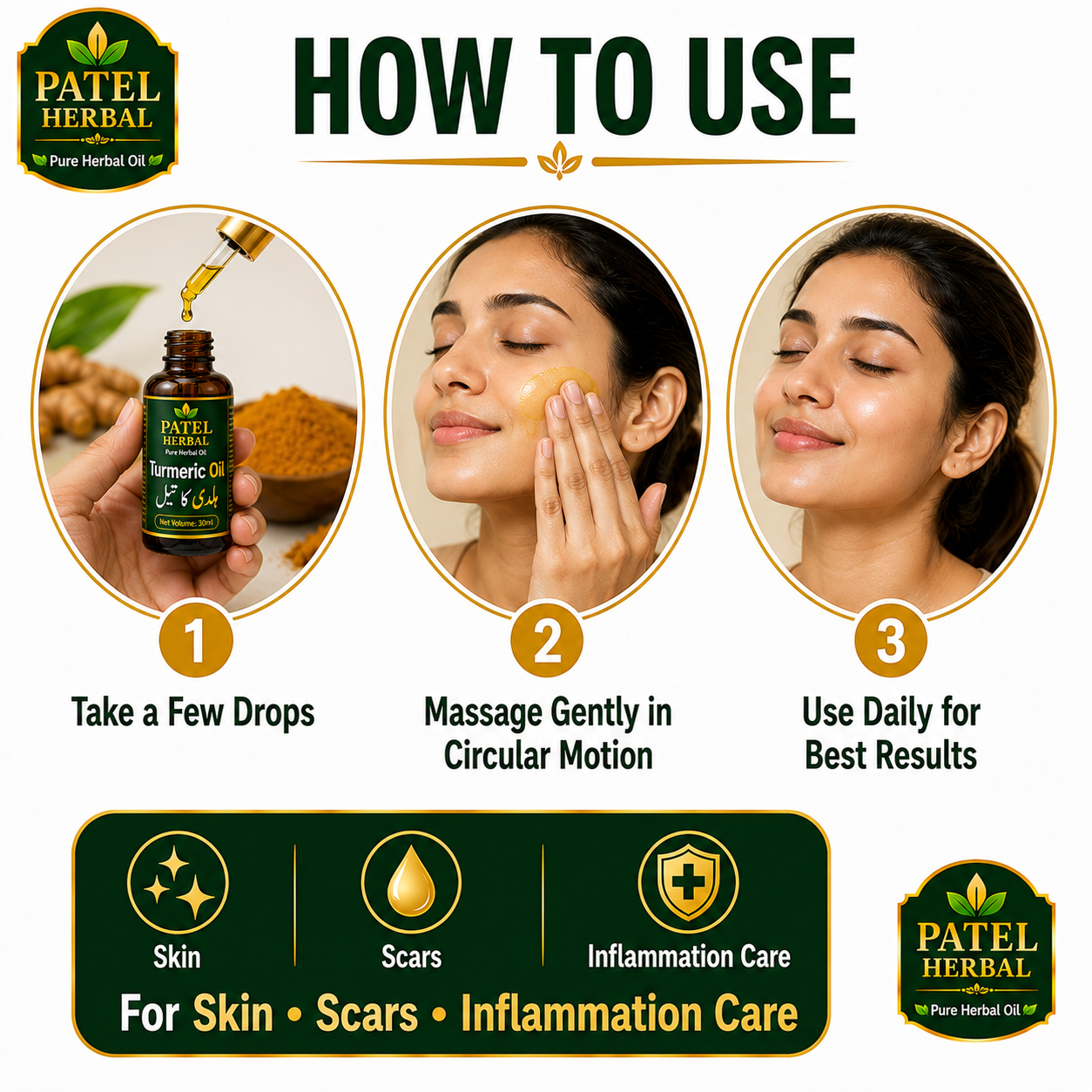 Turmeric Oil (Haldi) – 100% Pure Herbal Oil for Skin Brightening & Scar Care | 30ml