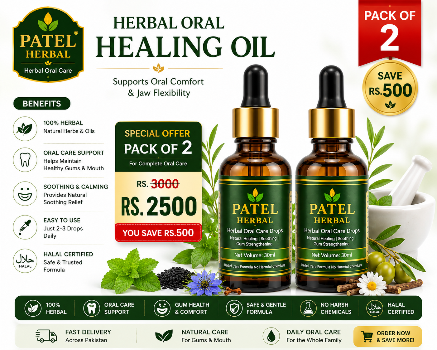 Patel Herbal Oral Care Drops (30ml)