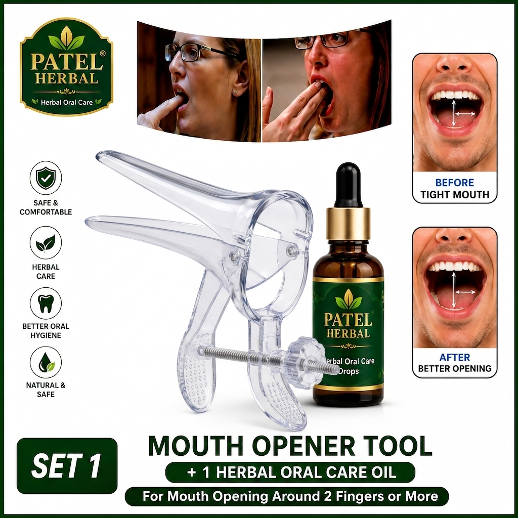 Mouth Opener Tool with Herbal Oral Care Oil Combo | Jaw Exercise Kit (Set 1)