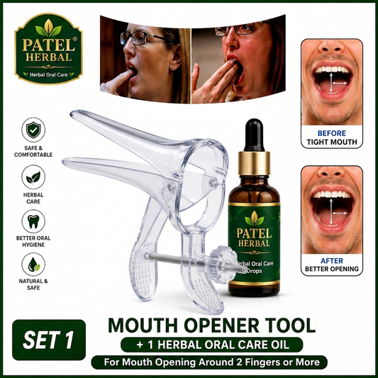 Mouth Opener Tool with Herbal Oral Care Oil Combo | Jaw Exercise Kit (Set 1)