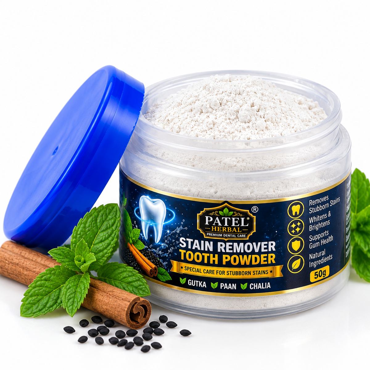 Patel Herbal Stain Remover Tooth Powder — Refill (50g)